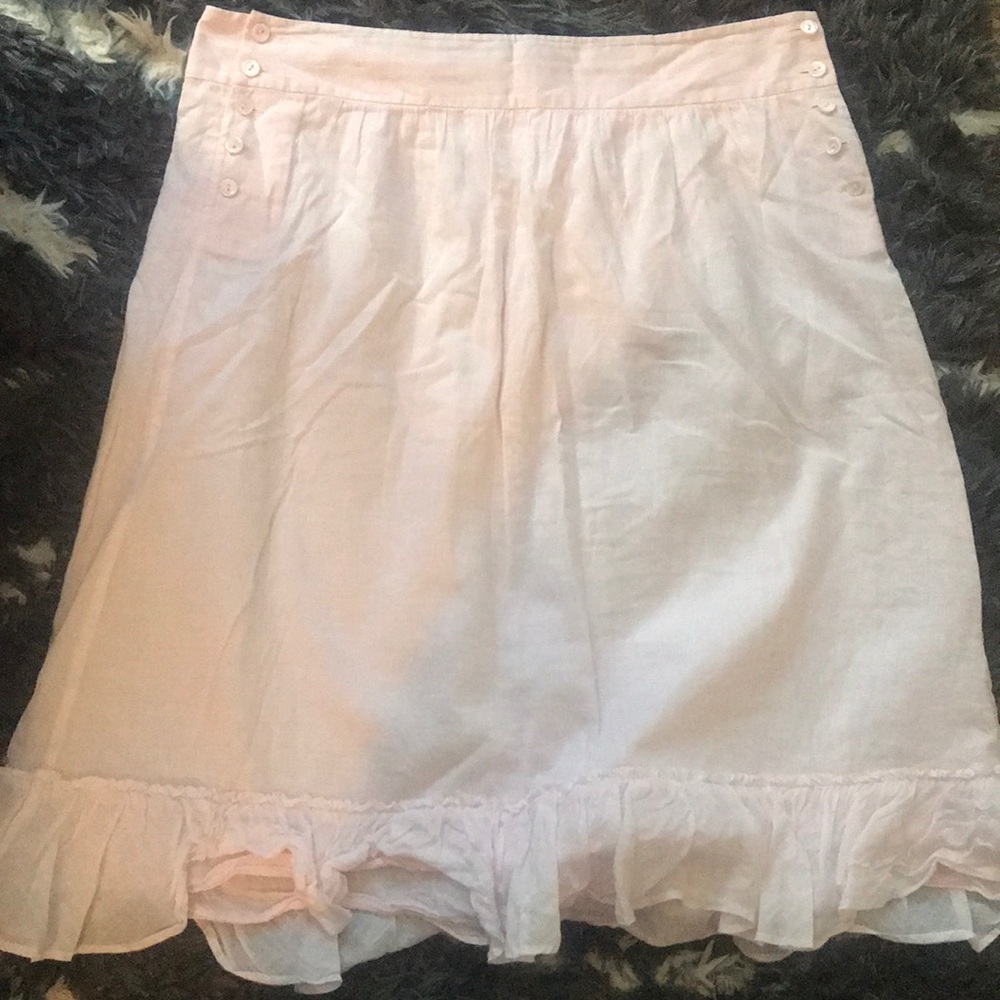 Baby pink linen skirt